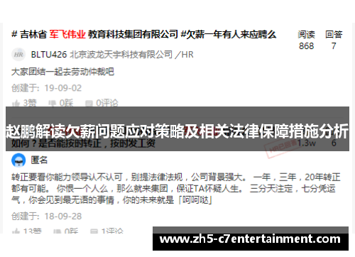 赵鹏解读欠薪问题应对策略及相关法律保障措施分析